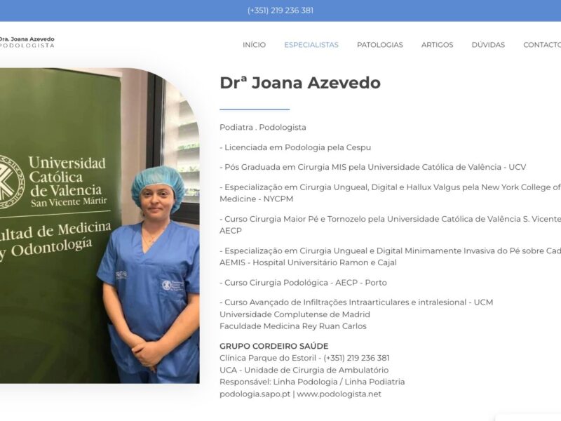 Podologistas, Dra. Joana Azevedo